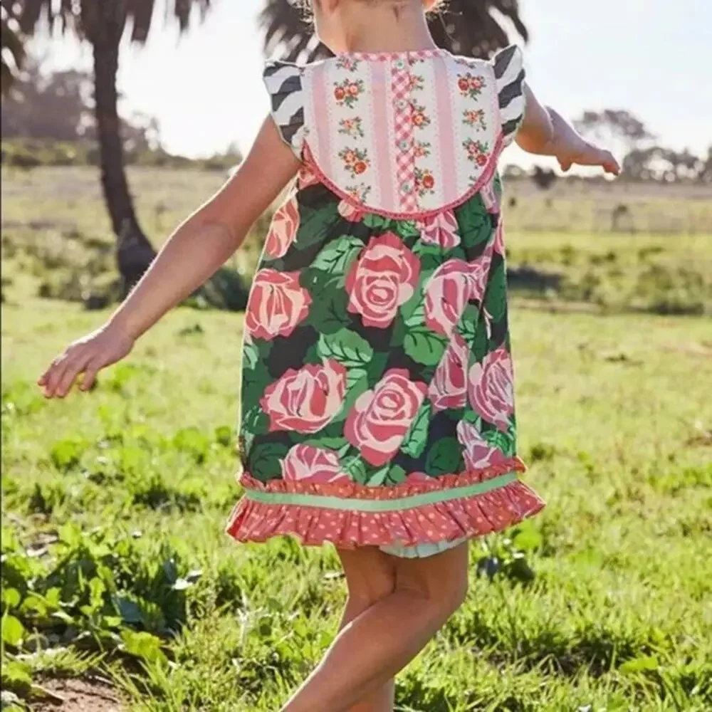 NWT Matilda Jane Brilliant Daydream All Abloom Dress Girls Size 6 Boutique Roses